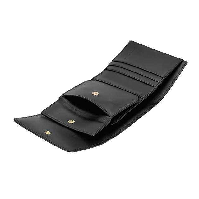 ボッテガ・ヴェネタ 三つ折り財布 三折財布 レディース ブランド BOTTEGA VENETA レザー Italy 776033-V3UH1 8425 ブラック