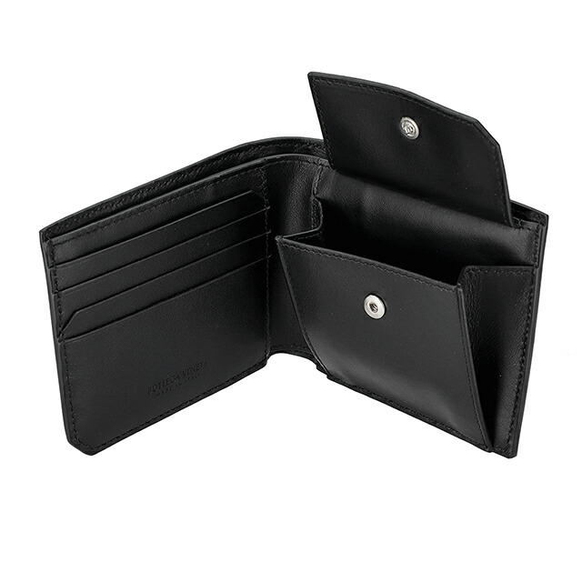 ボッテガ・ヴェネタ 二つ折り財布 二折財布 メンズ ブランド BOTTEGA VENETA Italy 805654-V69G1 8803 ブラック