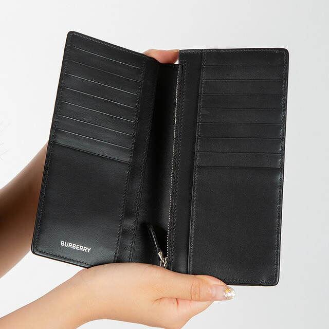 バ－バリ－ 長財布 メンズ BURBERRY チェック 8069819 ベージュ ブラック ウォレット ブランド 高級 おしゃれ プレゼント 実用的
