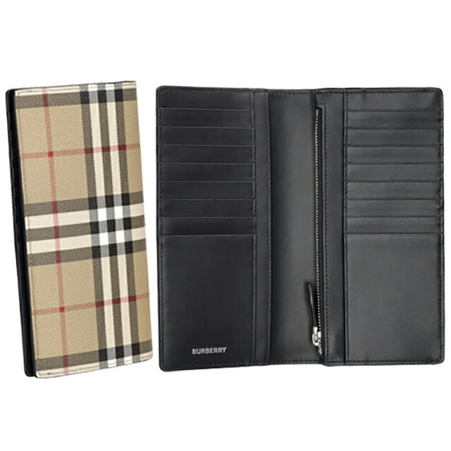 バ－バリ－ 長財布 メンズ レディース BURBERRY チェック 8084168 ベージュ ウォレット ブランド 高級 おしゃれ プレゼント 実用的