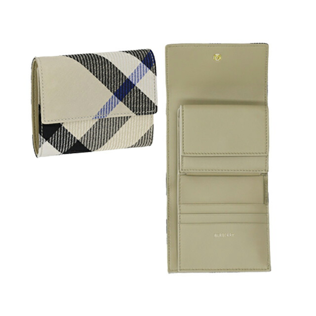 バ－バリ－ 三つ折り財布 メンズ BURBERRY チェック 8086005 ベージュ ウォレット ブランド 高級 おしゃれ プレゼント 実用的