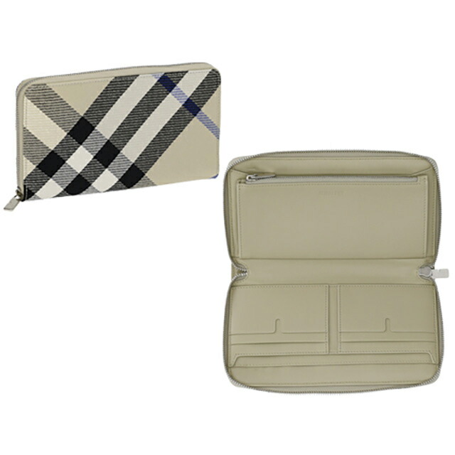 バ－バリ－ 長財布 メンズ BURBERRY チェック 8087323 ベージュ ウォレット ブランド 高級 おしゃれ プレゼント 実用的
