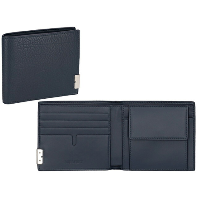 バ－バリ－ 二つ折り財布 メンズ BURBERRY 8089532 ネイビー ウォレット ブランド 高級 おしゃれ プレゼント 実用的
