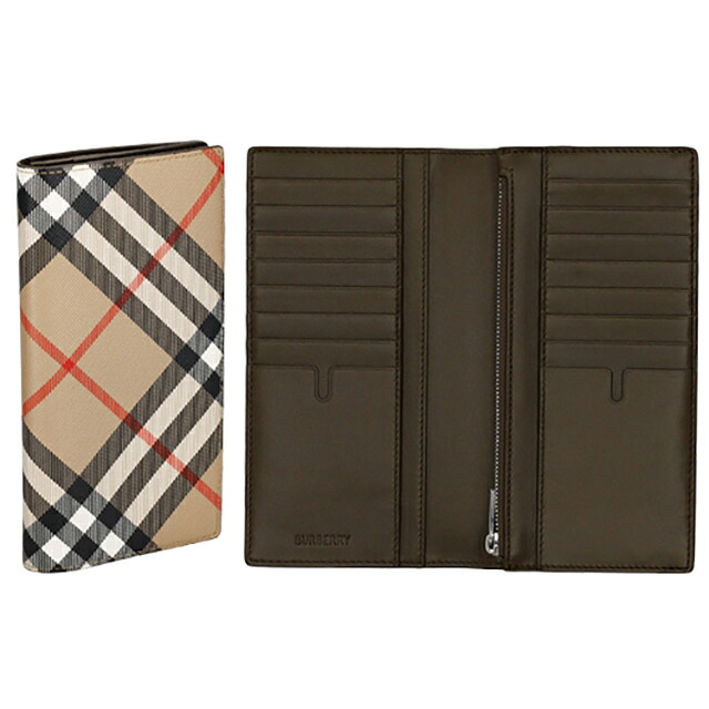 バ－バリ－ 長財布 メンズ BURBERRY チェック 8091921 ベージュ ウォレット ブランド 高級 おしゃれ プレゼント 実用的