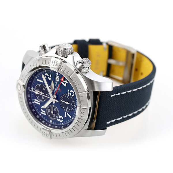 ブライトリング アベンジャー クロノグラフ GMT 45 自動巻き 腕時計 メンズ クロノグラフ BREITLING A24315101C1X1 アナログ ブルー ネイビー イエロー スイス製 高級 ブランド おしゃれ 防水 文字盤 大きい プレゼント 男性 実用的