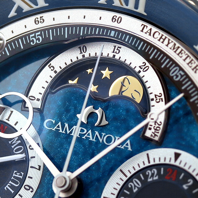 シチズン カンパノラ コンプリケーションコレクション グランドコンプリケーション 紺瑠璃 こんるり クオーツ 腕時計 ブランド メンズ クロノグラフ ムーンフェイズ CITIZEN CAMPANOLA AH4080-61L アナログ ブルー 日本製