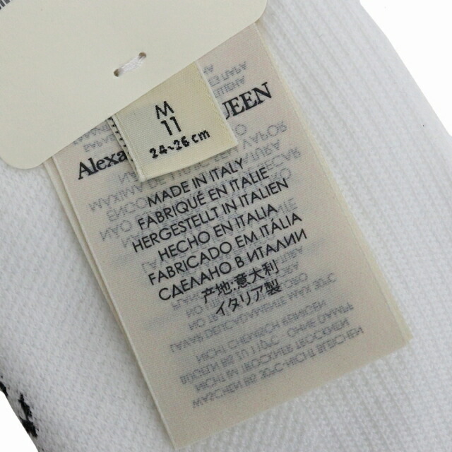 アレキサンダーマックイーン ソックス ブランド靴下 メンズ Alexander McQueen イタリア 572016 ホワイト系 ブラック スニーカーソックス スポーツ 小物 選べるモデル