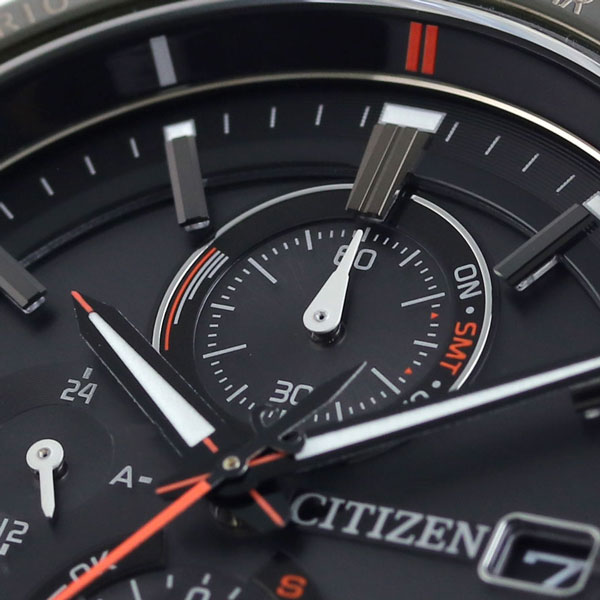 シチズン アテッサ ACT Line エコ・ドライブ電波（H800） 腕時計 ブランド メンズ チタン クロノグラフ 電波ソーラー CITIZEN ATTESA AT8185-62E アナログ ブラック 黒 高級 おしゃれ 防水 文字盤 大きい プレゼント 男性 実用的