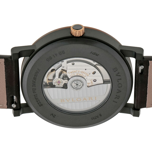 ブルガリ 時計 ブルガリブルガリ 自動巻き 腕時計 メンズ BVLGARI BB41C11BSD/MB ブラック ダークブラウン 黒 スイス製 高級 ブランド おしゃれ 防水 プレゼント 男性 実用的