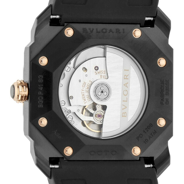 ブルガリ 時計 オクト 40mm スイス製 自動巻き メンズ 腕時計 BGO41BBSPGVD BVLGARI ブラック 黒 高級 ブランド おしゃれ 防水 プレゼント 男性 実用的