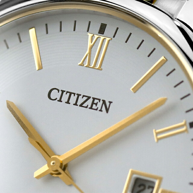 シチズン コレクション ソーラー 日本製 メンズ 腕時計 BM6774-51C CITIZEN ホワイト ゴールド 時計 ブランド おしゃれ 防水 プレゼント 男性 実用的