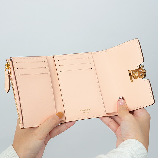バ－バリ－ 三つ折り財布 レディース ブランド BURBERRY 8055219 ライトピンク ウォレット 高級 おしゃれ プレゼント 実用的