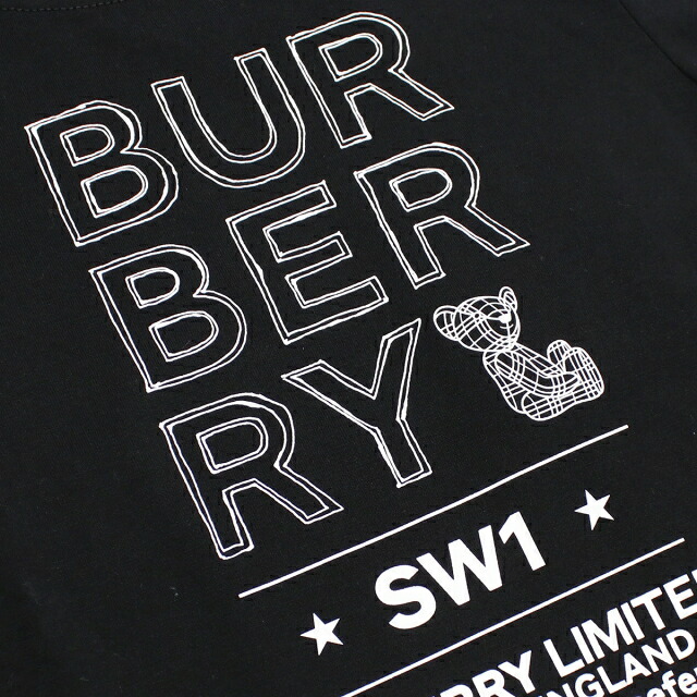子供服 キッズ 女の子 男の子 高級 ブランド 出産祝い ギフト おしゃれ バーバリー 長袖Tシャツ ベビー BURBERRY コットン100% 8053776 BLACK ブラック ファッション 選べるモデル