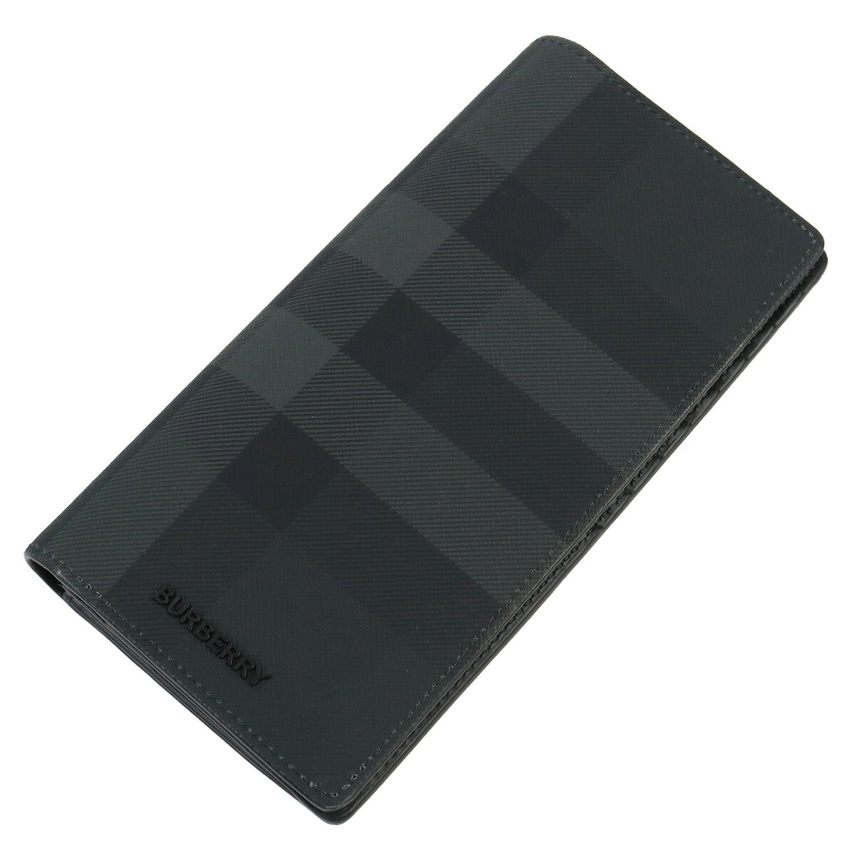 バーバリー 長財布ニ折小銭入付き メンズ BURBERRY 熱可塑性ポリウレタン コットン モルドバ 8070199 CHARCOAL ブラック グレー系 財布 ウォレット ブランド 高級 おしゃれ プレゼント 実用的