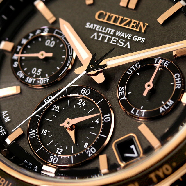 シチズン アテッサ アクトライン ダブルダイレクトフライト ブラックチタニウムシリーズ 光発電エコドライブGPS衛星電波 腕時計 ブランド メンズ チタン クロノグラフ ソーラー CITIZEN ATTESA CC4074-61W アナログ ブラック 黒 日本製