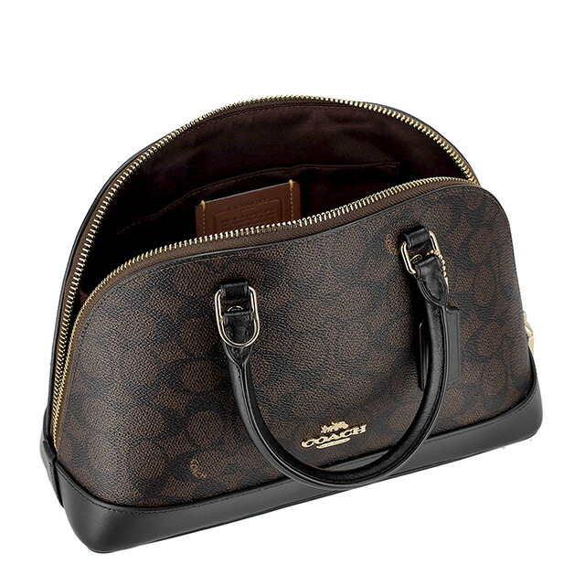 コーチ ハンドバッグ 2way ショルダーバッグ 斜めがけ レディース アウトレット ブランド COACH CCQ26 IMXAQ 27583 ダークブラウン/ブラック 軽量 小さめ 手提げ 高級 おしゃれ プレゼント 女性 実用的 かわいい