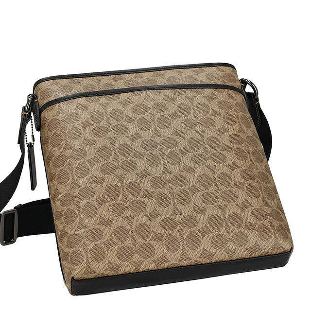 コーチ ショルダーバッグ メッセンジャーバッグ メンズ アウトレット ブランド COACH CW227 QBNRX ライトブラウン/ブラック 斜めがけ 高級 おしゃれ プレゼント 男性 実用的 かっこいい