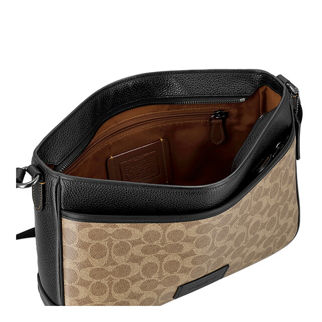 コーチ ショルダーバッグ メッセンジャーバッグ メンズ アウトレット ブランド COACH レザー CY824 QBNRX ライトブラウン/ブラック 斜めがけ 高級 おしゃれ プレゼント 男性 実用的 かっこいい