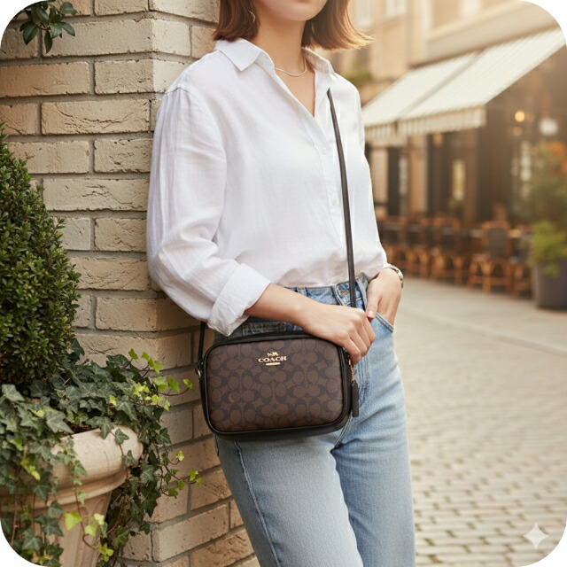 コーチ ショルダーバッグ メッセンジャーバッグ レディース アウトレット ブランド COACH CZ186 IMXAQ ダークブラウン/ブラック 斜めがけ 高級 おしゃれ プレゼント 女性 実用的 かわいい