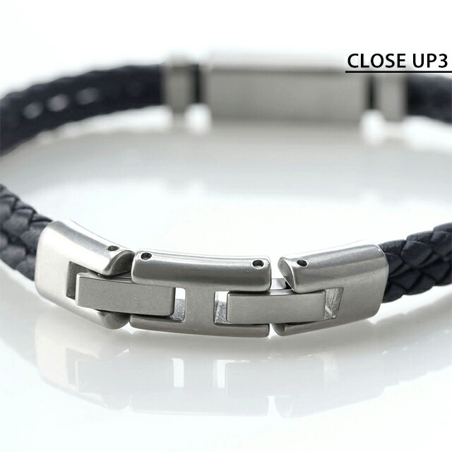 エンポリオ アルマーニ ブレスレット メンズ ブランド EMPORIO ARMANI レザー 2重巻き ステンレススチール レザー EGS2995040 シルバー ネイビー アクセサリー