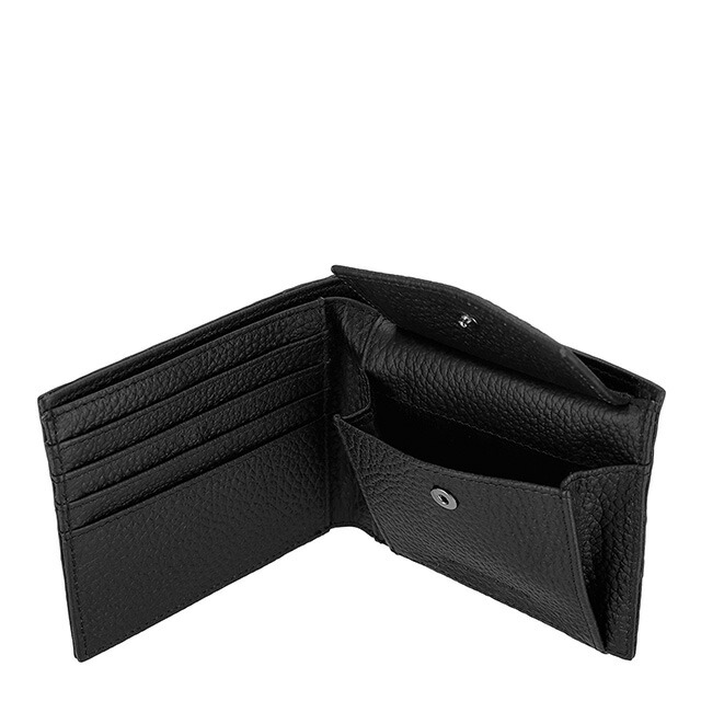 エンポリオ・アルマーニ 二つ折り財布 メンズ ブランド EMPORIO ARMANI レザー EM001741-AF14774 ブラック ウォレット 高級 おしゃれ プレゼント 実用的