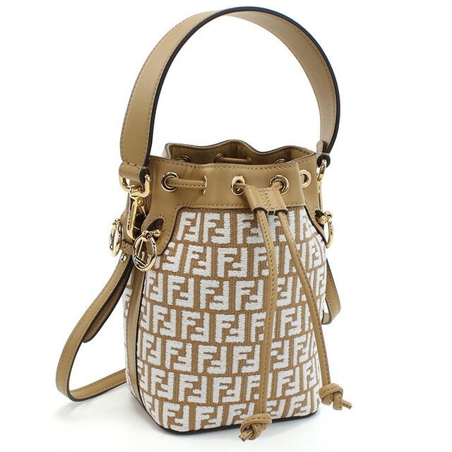 フェンディ ハンドバッグ レディース FENDI 8BS010 ブラウン系 ホワイト系 バッグ 軽量 小さめ 手提げ ブランド 高級 おしゃれ プレゼント 女性 実用的 かわいい