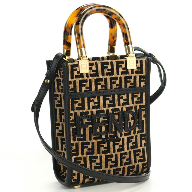 フェンディ トートバッグ レディース FENDI 8BS051 ブラック ブラウン系 バッグ 軽量 手提げ ブランド 高級 おしゃれ プレゼント 女性 実用的 かわいい