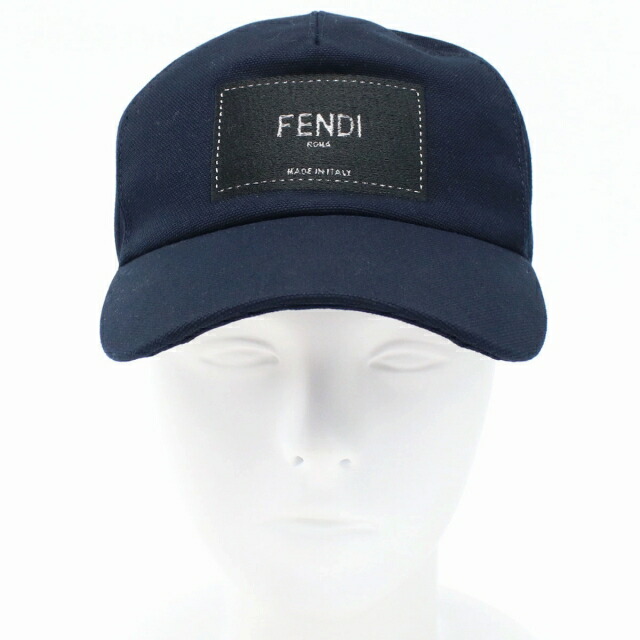 フェンディ キャップ メンズ FENDI コットン100% イタリア FXQ768 ネイビー系 小物 選べるモデル プレゼント 実用的