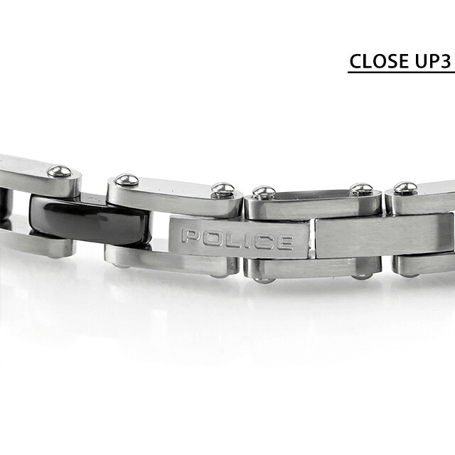 ポリス ブレスレット メンズ POLICE CHAINE GB0084401 シルバー ブラック アクセサリー 腕輪 ジュエリー ブランド 高級 おしゃれ プレゼント 男性 実用的 かっこいい