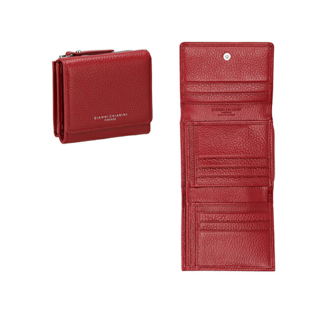 ジャンニキアリーニ 三つ折り財布 レディース ブランド GIANNI CHIARINI PF 5080 GRN レッド ウォレット 高級 おしゃれ プレゼント 実用的