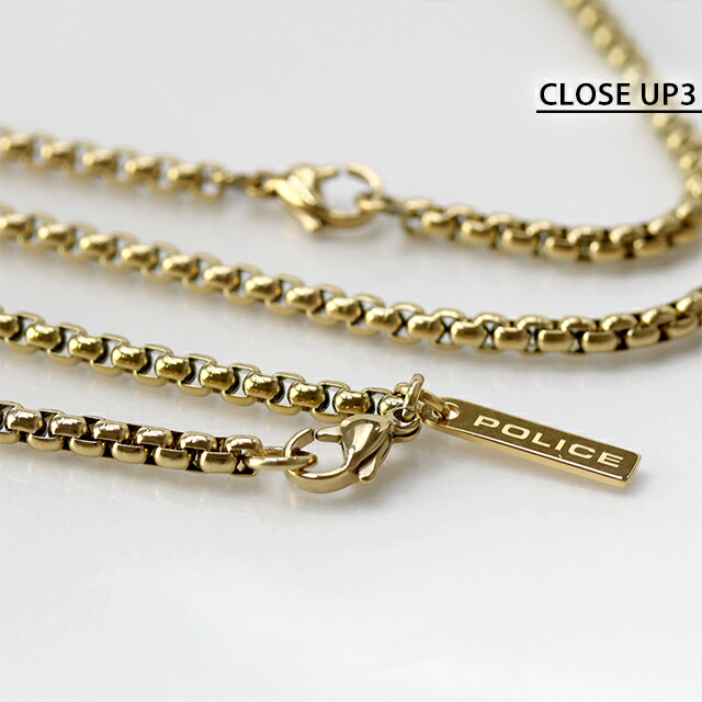 ポリス ネックレス メンズ ブランド POLICE STAMP プレート GN0038602 ゴールド アクセサリー