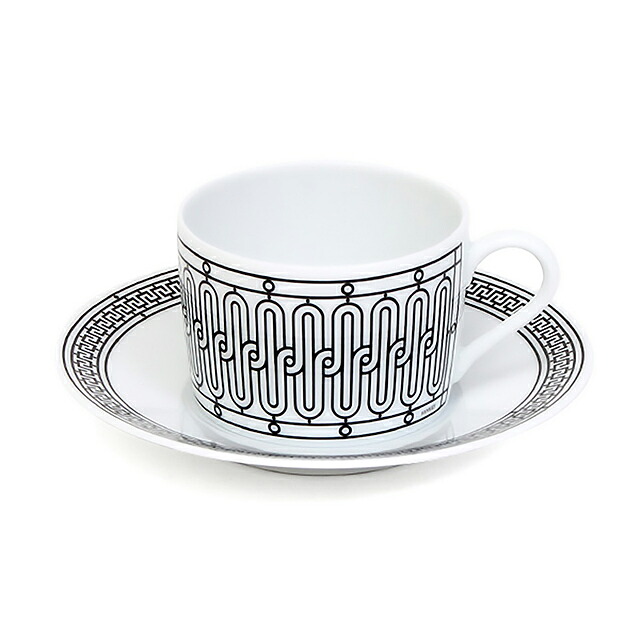 エルメス ティーカップ&ソーサー ブランド HERMES H Deco(アッシュデコ) ティーC-Sペア 37016 ホワイト