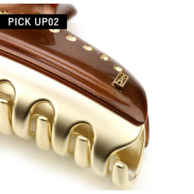 アレクサンドル ドゥ パリ ヘアクリップ レディース ブランド ALEXANDRE DE PARIS ヴァンドームLクリップ スワロフスキー ICCL-12832-03-X4 PAIL BROWN ヘアアクセサリー