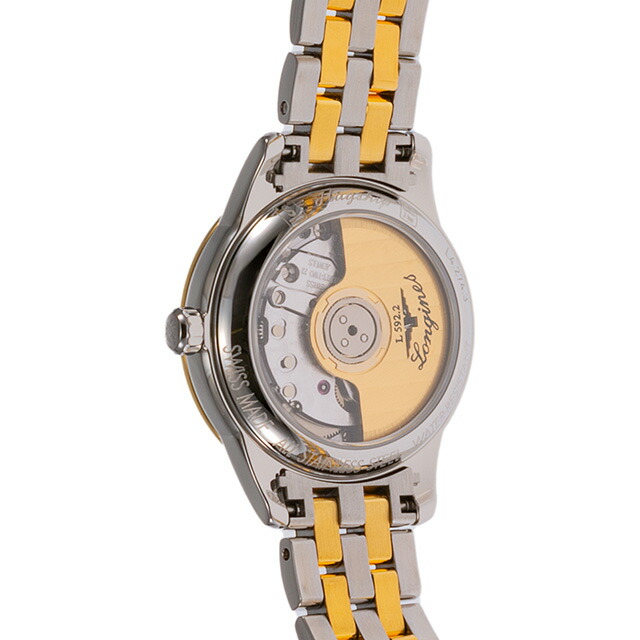 ロンジン フラッグシップ 自動巻き 腕時計 ブランド レディース ダイヤモンド LONGINES L4.274.3.57.7 アナログ ブラック シルバー ゴールド 黒 スイス製 おしゃれ 防水 かわいい プレゼント 女性 実用的