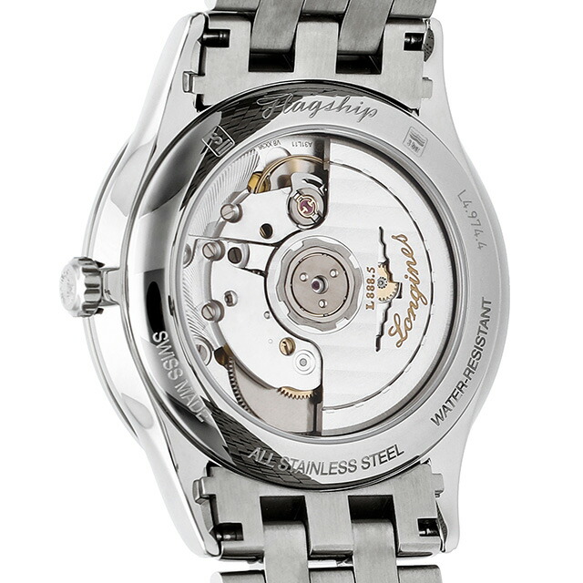 ロンジン フラッグシップ 自動巻き 腕時計 ブランド メンズ LONGINES L4.974.4.52.6 アナログ ブラック 黒 スイス製 おしゃれ 防水 プレゼント 男性 実用的