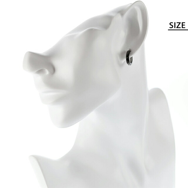 ライオンハート ピアス メンズ レディース ブランド LION HEART サージカルステンレス フープ 片耳用 LHMP006NBS ブラック シルバー アクセサリー