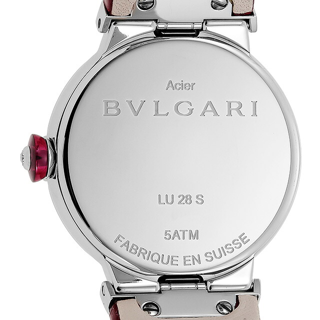 ブルガリ ルチェア クオーツ 腕時計 レディース ダイヤモンド BVLGARI LU28C2SL/12 アナログ ピンクシェル レッド 赤 スイス製 高級 ブランド おしゃれ 防水 軽い 華奢 かわいい プレゼント 女性 実用的