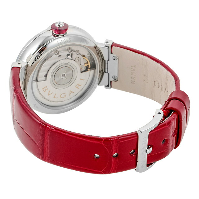 ブルガリ ルチェア 自動巻き 腕時計 レディース ダイヤモンド BVLGARI LU33C2SLD/11 ピンクパール レッド 赤 スイス製 高級 ブランド おしゃれ 防水 軽い 華奢 かわいい プレゼント 女性 実用的