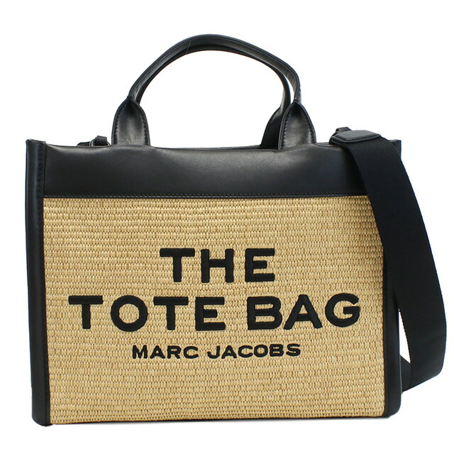 マーク・ジェイコブス トートバッグ レディース MARC JACOBS THE STRAW TOTE ベトナム 2P3HTT014H02 NATURAL ベージュ系 ブラック バッグ 軽量 手提げ ブランド 高級 おしゃれ プレゼント 女性 実用的 かわいい