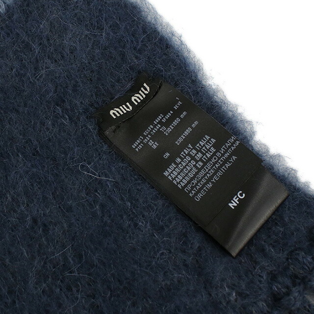 ミュウミュウ マフラー ユニセックス ブランド MIUMIU 5FS094 ブルー 小物