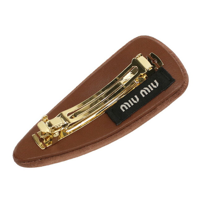 ミュウミュウ バレッタ レディース ブランド MIUMIU 5IF092 ブラウン ヘアアクセサリー