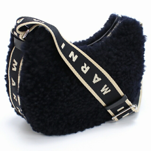 マルニ 斜め掛けショルダーバッグ レディース MARNI ラム、レザー イタリア SBMP0128Q0 ブラック バッグ 斜めがけ ブランド 高級 おしゃれ プレゼント 女性 実用的 かわいい