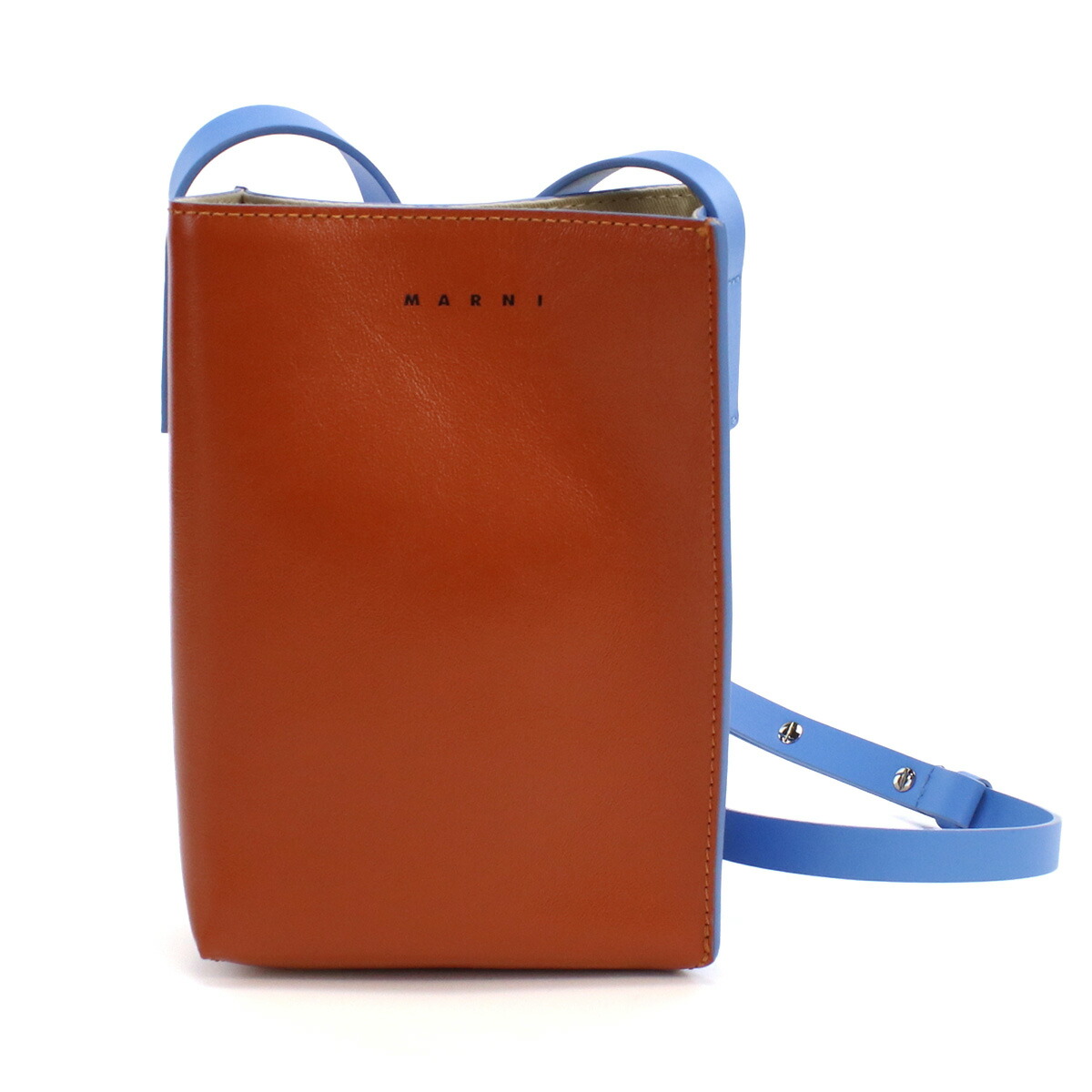 マルニ 斜め掛けショルダーバッグ メンズ MARNI レザー イタリア SBMQ0040Q0 ブラウン系 ブルー系 バッグ 斜めがけ ブランド 高級 おしゃれ プレゼント 男性 実用的 かっこいい
