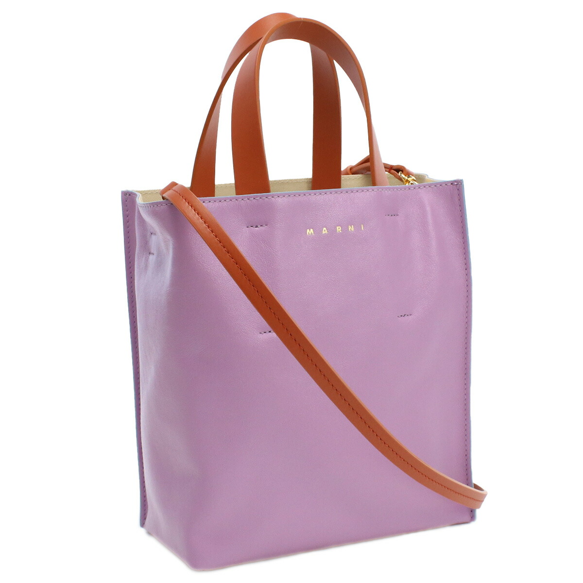マルニ トートバッグ レディース MARNI レザー イタリア SHMP0040Q0 パープル系 ブルー系 バッグ 軽量 手提げ ブランド 高級 おしゃれ プレゼント 女性 実用的 かわいい