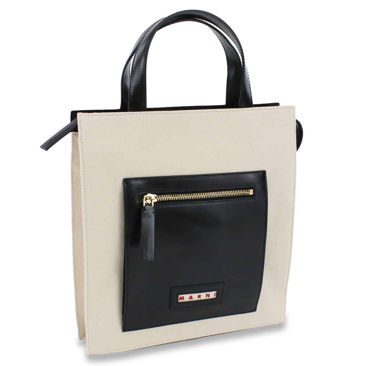 マルニ トートバッグ レディース MARNI コットン レザー イタリア SHMP0068Q0 ホワイト系 ブラック バッグ 軽量 手提げ ブランド 高級 おしゃれ プレゼント 女性 実用的 かわいい