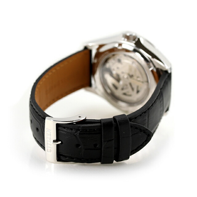 シチズン コレクション メカニカル 自動巻き 腕時計 ブランド メンズ オープンハート CITIZEN COLLECTION NP1011-08A アナログ シルバー ブラック 黒 おしゃれ 防水 プレゼント 男性 実用的