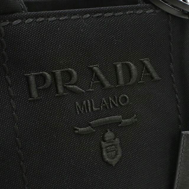 プラダ トートバッグ レディース ブランド PRADA CANAPA RICAMO 2WAY 1BA038 ブラック 軽量 手提げ 高級 おしゃれ プレゼント 女性 実用的 かわいい
