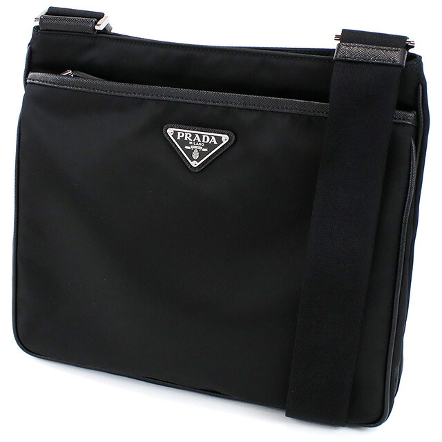 プラダ 斜め掛け ショルダーバッグ メンズ PRADA ルーマニア 2VH118 NERO ブラック バッグ 斜めがけ ブランド 高級 おしゃれ プレゼント 男性 実用的 かっこいい