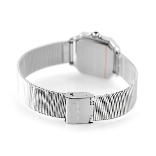 カール・ラガーフェルド スクエア クラシック クォーツ 電池式 腕時計 ブランド レディース KARL LAGERFELD R0553106502 アナログ ホワイトシェル 白 おしゃれ 防水 かわいい プレゼント 女性 実用的