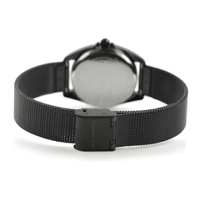 カール・ラガーフェルド ラウンド エッセンシャル クォーツ 電池式 腕時計 ブランド レディース KARL LAGERFELD R0553107501 アナログ ブラック 黒 おしゃれ 防水 かわいい プレゼント 女性 実用的